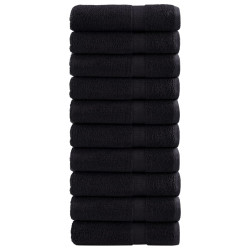 Toalhas de mãos premium solund 10 pcs 50x100 cm 600 gsm preto