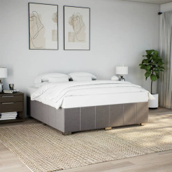 Cama sem colchão 180x200 cm tecido castanho-acinzentado