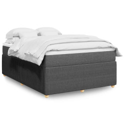 Cama com molas/colchão 140x190 cm tecido cinzento-escuro
