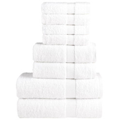 8Pcs conjunto toalhas banho premium solund 600 gsm branco