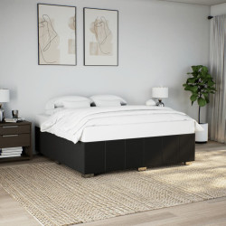 Estrutura de cama sem colchão 180x200 cm tecido preto