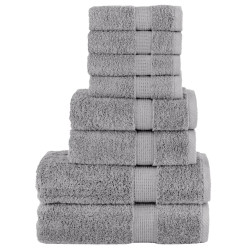 8Pcs conjunto toalhas banho premium solund 600 gsm cinza