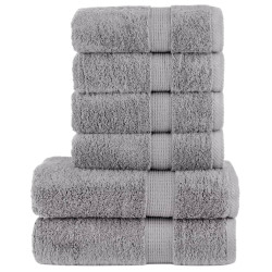 6Pcs conjunto toalhas banho premium solund 600 gsm cinza