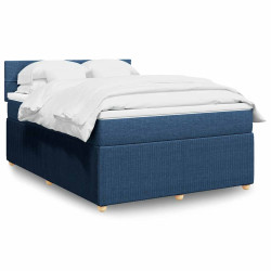 Cama com molas/colchão 140x190 cm tecido azul