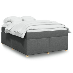 Cama com molas/colchão 140x190 cm tecido cinzento-escuro