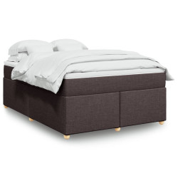 Cama com molas/colchão 140x190 cm tecido castanho-escuro