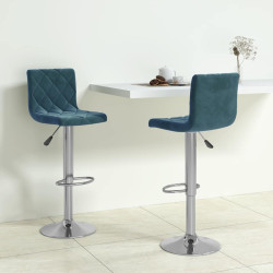 Bancos de bar 2 pcs veludo azul