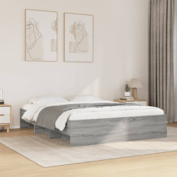 Estrutura de cama sem colchão 160x200 cm sonoma cinzento
