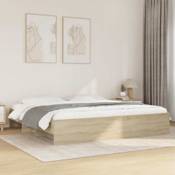 Estrutura de cama sem colchão 200x200 cm carvalho sonoma