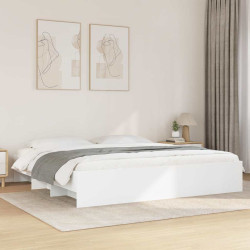 Estrutura de cama 200x200 cm derivados de madeira branco