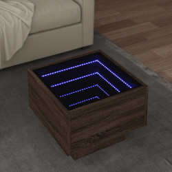 Mesa de apoio c/ leds 40x40x30 cm derivados de madeira