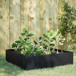 Canteiro elevado de jardim 100x100x41 cm aço preto