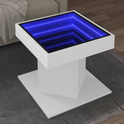 Mesa de centro c/ leds 50x50x45cm derivados de madeira branco