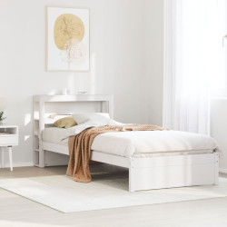Estrutura cama c/ cabeceira 75x190 cm pinho maciço