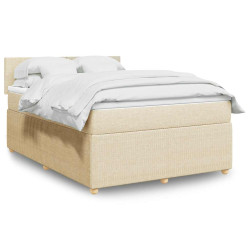 Cama com molas/colchão 160x200 cm tecido cor creme