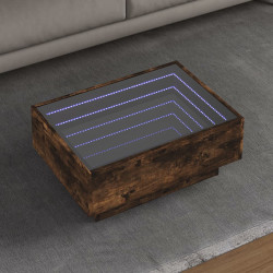 Mesa de centro c/ leds 70x50x30 cm derivados de madeira