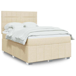 Cama com molas/colchão 140x190 cm tecido cor creme