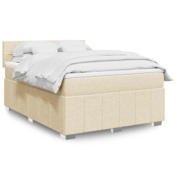 Cama com molas/colchão 140x190 cm tecido cor creme