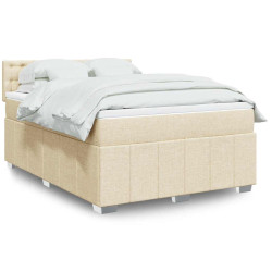 Cama com molas/colchão 140x190 cm tecido cor creme