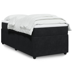 Cama com molas/colchão 90x190 cm veludo preto