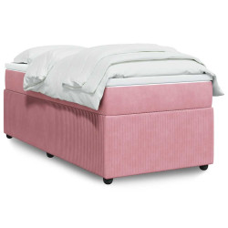 Cama com molas/colchão 90x200 cm veludo rosa