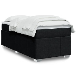 Cama com molas/colchão 80x200 cm tecido preto