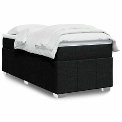 Cama com molas/colchão 100x200 cm tecido preto