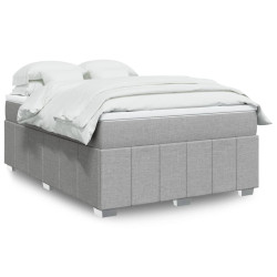 Cama com molas/colchão 140x190 cm tecido cinzento-claro