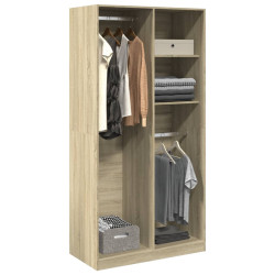 Roupeiro 100x50x200 cm contraplacado carvalho sonoma