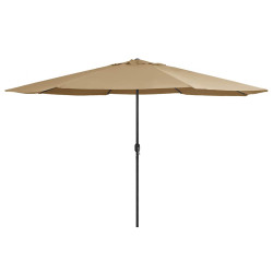Guarda-sol de jardim c/ poste metal 390 cm cinzento-acastanhado