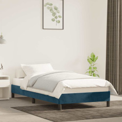 Estrutura de cama sem colchão 90x200 cm veludo azul-escuro