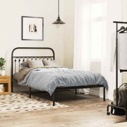 Estrutura de cama com cabeceira 107x203 cm metal preto