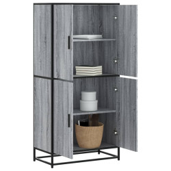 Armário alto 68x35x139 cm derivados de madeira cinzento sonoma