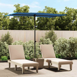 Guarda-sol de jardim c/ poste de alumínio 2x1,5 m azul-ciano