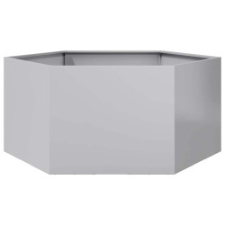 Vaso/floreira de jardim hexagonal 104x90x45 cm aço galvanizado
