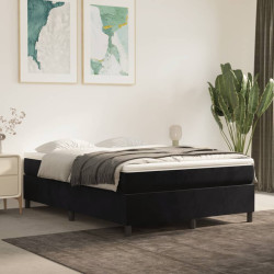 Estrutura de cama com molas 140x190 cm veludo preto