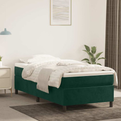 Estrutura de cama com molas 80x200 cm veludo verde-escuro