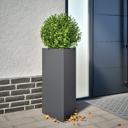 Vaso/floreira jardim triangular 2pcs 40x34,5x75cm aço antracite