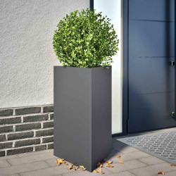 Vaso/floreira jardim triangular 2 pcs 50x43x75 cm aço antracite