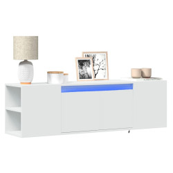 Móvel de parede para TV com luzes LED 135x31x39,5 cm branco