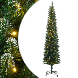 Árvore de natal artificial fina com 300 luzes LED 180 cm