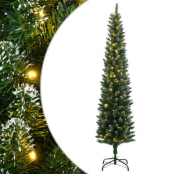 Árvore de natal artificial fina com 300 luzes LED 240 cm