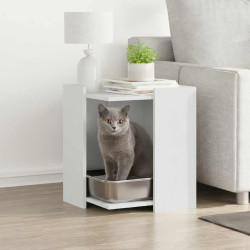 Compartimento p/ caixa de areia de gatos deriv. madeira branco