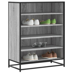 Sapateira 75x38x97,5 cm deriv. de madeira/metal cinzento sonoma