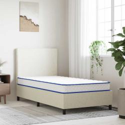 Colchão de espuma de memória 90x190x17 cm macio branco