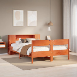 Cama com estante sem colchão 135x190 cm pinho maciço