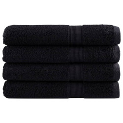 Toalhas premium solund 4 pcs 100x200 cm 600 gsm preto