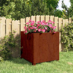 Vaso/floreira com pernas 50x50x50 cm aço corten cor enferrujado