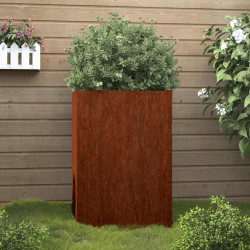 Vaso/floreira 52x48x75 cm aço corten