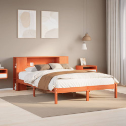 Cama com estante sem colchão 135x190 cm pinho maciço